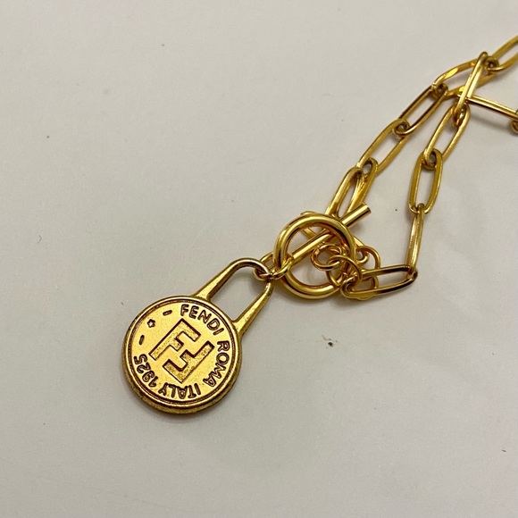Fendi 18in Gold Plated Chain Necklace (L) - Picture 6 of 12